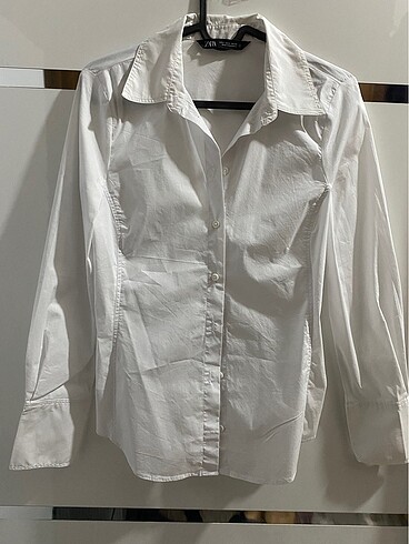 Zara zara slim fit belden oturtmalı gömlek