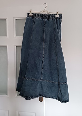 Bohem Tarzı Midi Boy Denim Etek