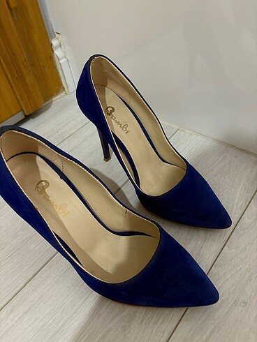 36 Beden mavi Renk Bambi saks mavisi süet stiletto