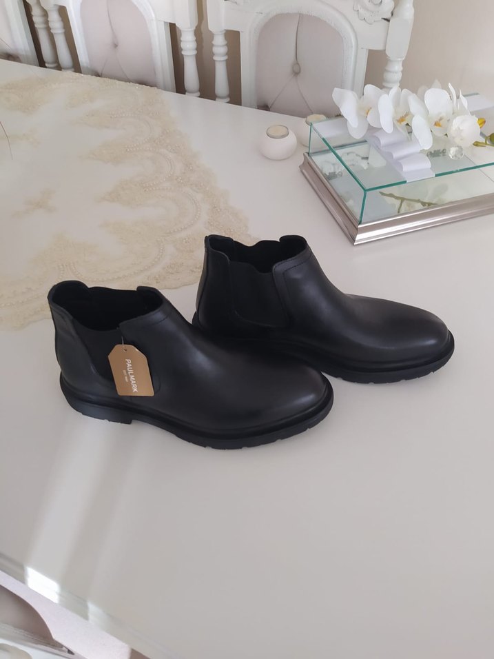 Erkek Siyah Deri Bot - Görsel 2