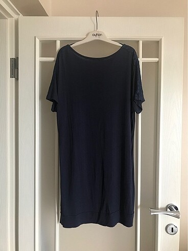 xl Beden lacivert Renk Tunik - Tshirt (Dantel Detaylı)