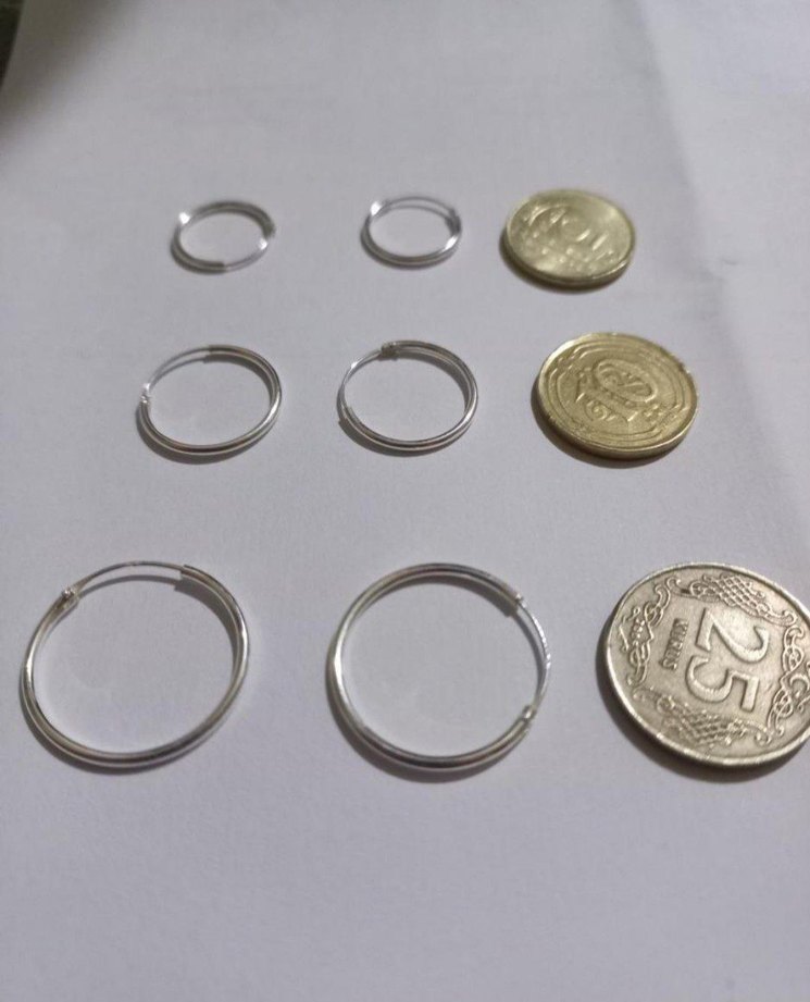 925 Ayar Gümüş Halka Küpeler - Görsel 2