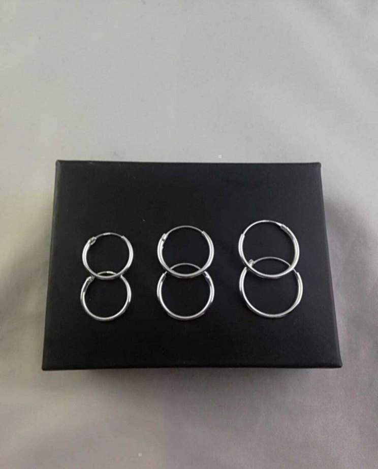925 Ayar Gümüş Halka Küpeler - Görsel 3