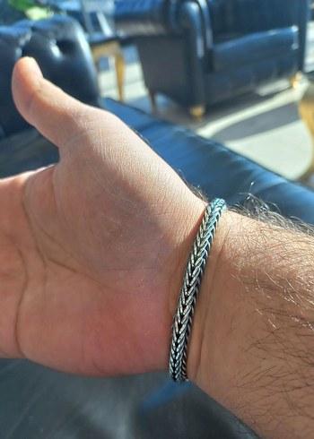 925 Ayar Gümüş Erkek Bileklik - Görsel 8