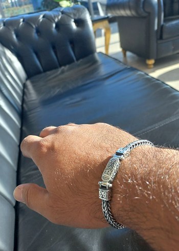 925 Ayar Gümüş Erkek Bileklik - Görsel 5