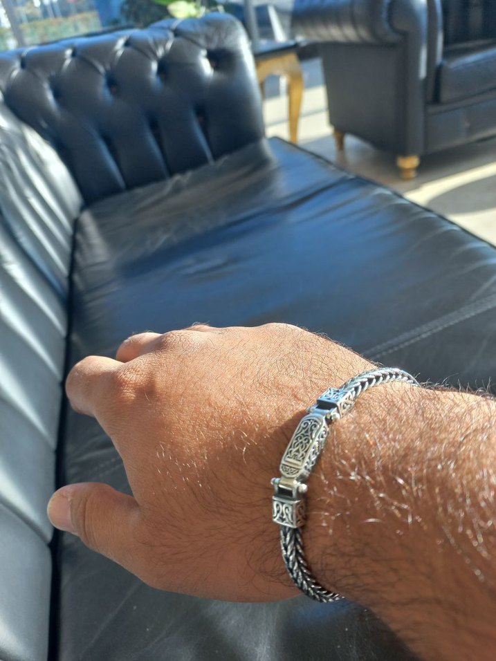 925 Ayar Gümüş Erkek Bileklik - Görsel 5