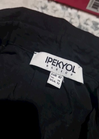 ipekyol Siyah Keten Kadın Gömlek Uzun Kollu