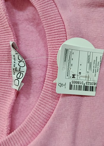Pembe Kadın Sweatshirt Uzun Kollu Rahat Kesim - Görsel 3