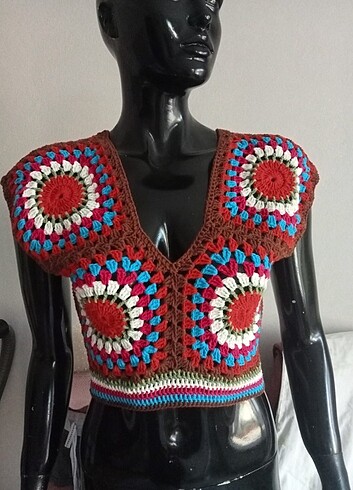 Sheinside El örgüsü crop