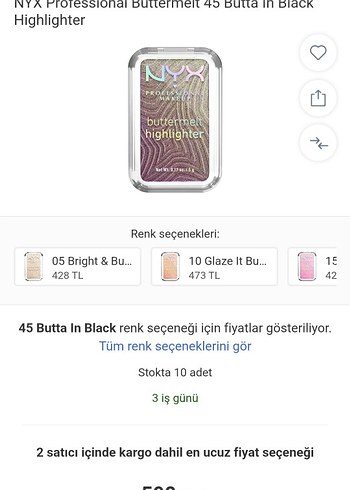 NYX buttermelt highlighter 45 butta in black - Görsel 4