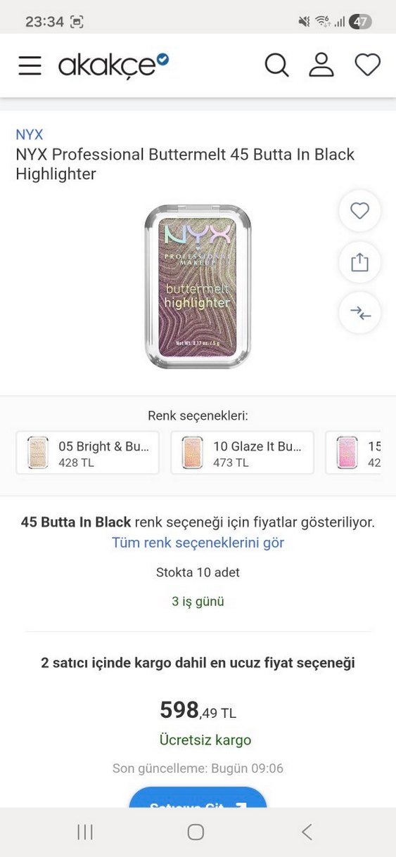 NYX buttermelt highlighter 45 butta in black - Görsel 4