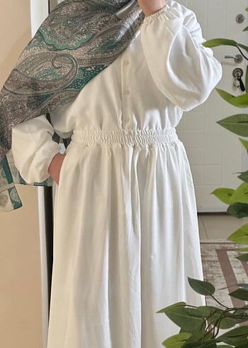 Zara Uzun Beyaz Pamuklu Salaş Elbise