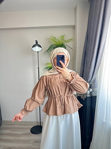 m Beden Camel Gömlek