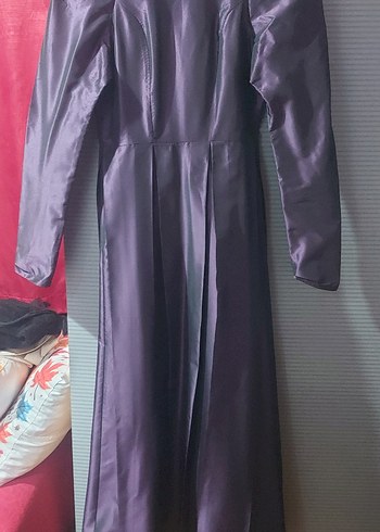 Uzun Mor Gotik Kadın Elbise - Görsel 3