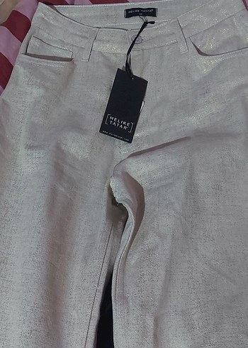 krem varaklı pantalon - Görsel 3