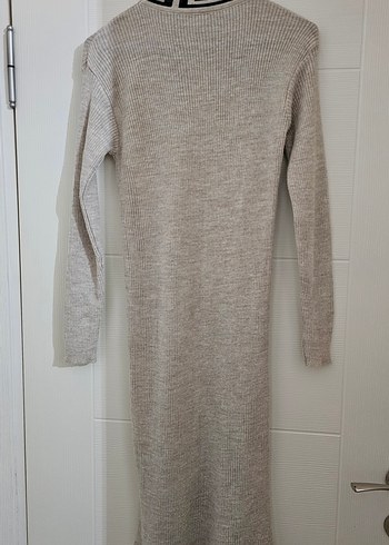 Bej Uzun Kollu Triko Kadın Elbise s beden - Görsel 2