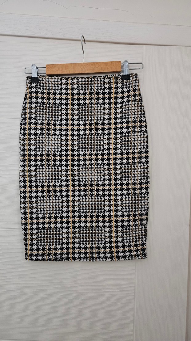 Kadın Ekose Midi Piliseli Etek s beden - Görsel 2