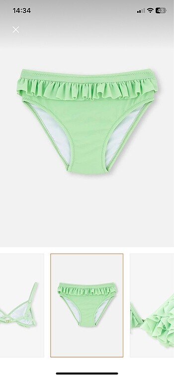 4 Yaş Beden yeşil Renk Dagi çocuk mayo bikini