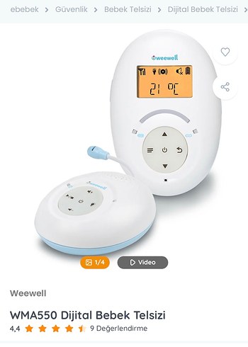Weewell Dijital Bebek Telsizi Beyaz - Görsel 5