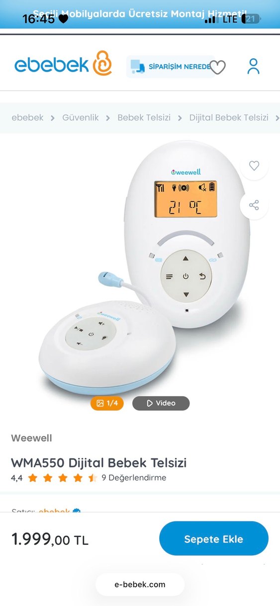 Weewell Dijital Bebek Telsizi Beyaz - Görsel 5