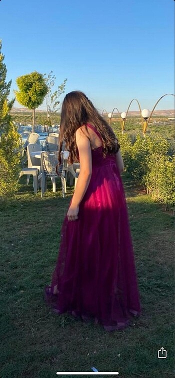 Abiye Fuşya pembe abiye elbise