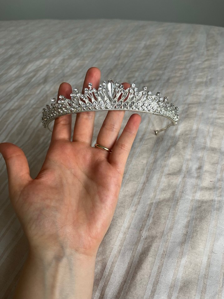 Işıltılı Beyaz Gelin Tacı - Görsel 2