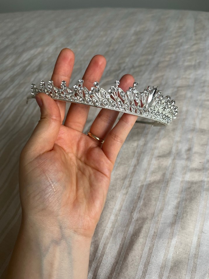 Işıltılı Beyaz Gelin Tacı - Görsel 3