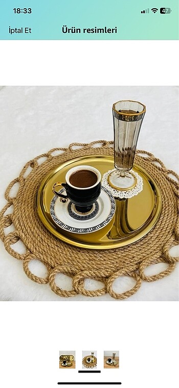 3'LÜ GOLD SUNUMLUK TEPSİ 20 CM, 24 CM VE 28 CM