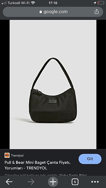 Pull and bear mini baget çanta