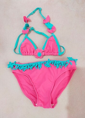 Kız çocuk pembe bikini takım 5 .6 yaş 