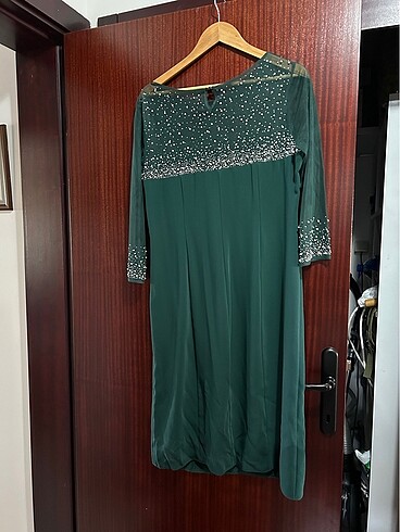 46 Beden yeşil Renk Şık Butik Elbise