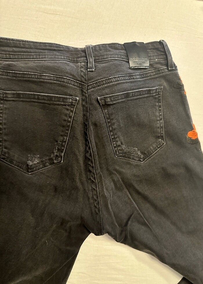 Zara cicek islemeki kot fume renk 38 beden - Görsel 2