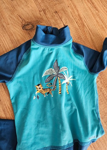 Turkuaz Baskılı Erkek Çocuk Yüzücü Mayo - Görsel 2