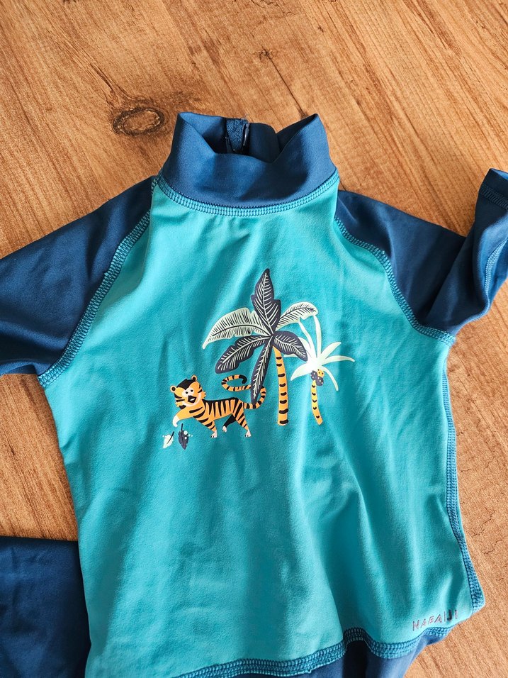 Turkuaz Baskılı Erkek Çocuk Yüzücü Mayo - Görsel 2