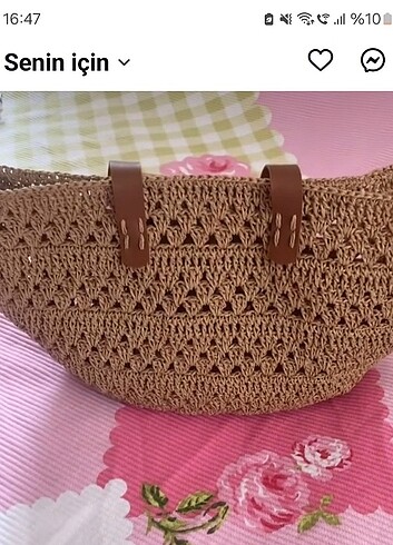 El tapimi plaj çantası, örgü çanta 40 cm uzunluk  - Görsel 2