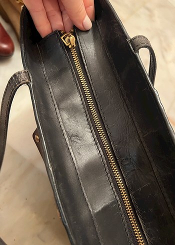 Beden Zara Siyah Deri Kadın Omuz Çantası