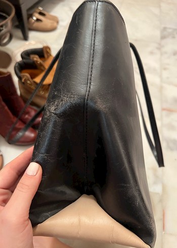 Zara Zara Siyah Deri Kadın Omuz Çantası