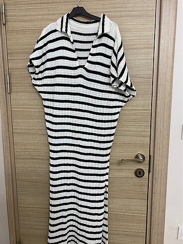 Çizgili oversize elbise