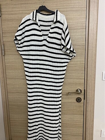 Diğer Çizgili oversize elbise
