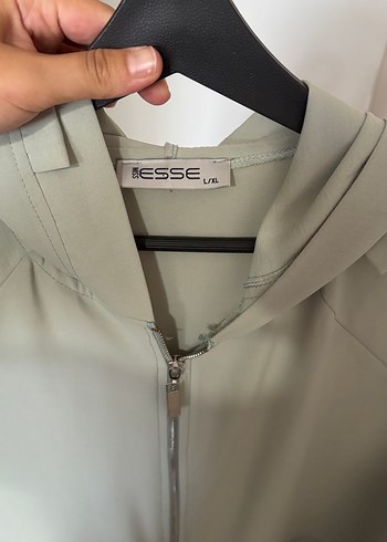xl Beden Su mavisi Kadın Fermuarlı Kapüşonlu tunik