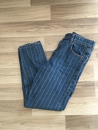Çizgili mom jean