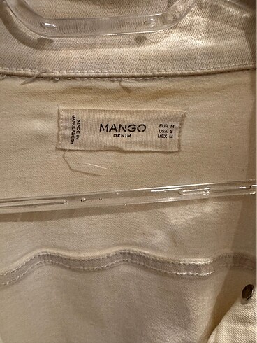 m Beden beyaz Renk Mango-Beyaz Kot Ceket
