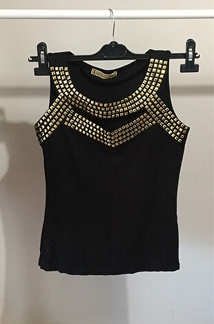 Gold taşlı bluz