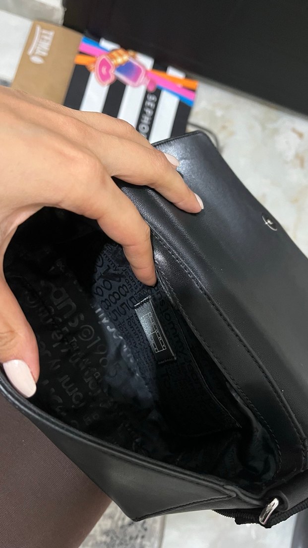 Tommy Siyah Deri Kadın Çapraz Çanta - Görsel 4