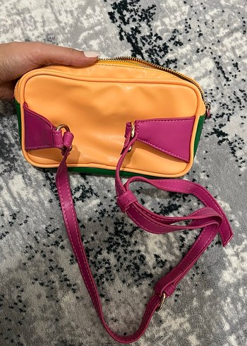 Elle Renkli Kadın Fermuarlı Omuz Çantası - Görsel 4