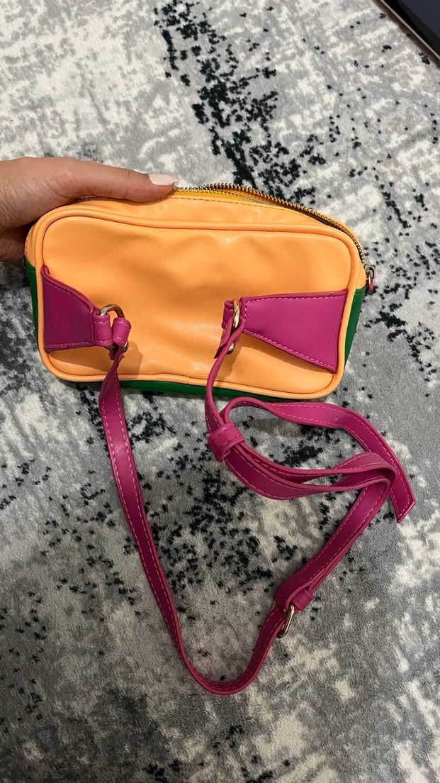 Elle Renkli Kadın Fermuarlı Omuz Çantası - Görsel 4