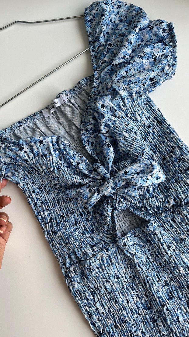 Fırfırlı mini elbise - Görsel 4