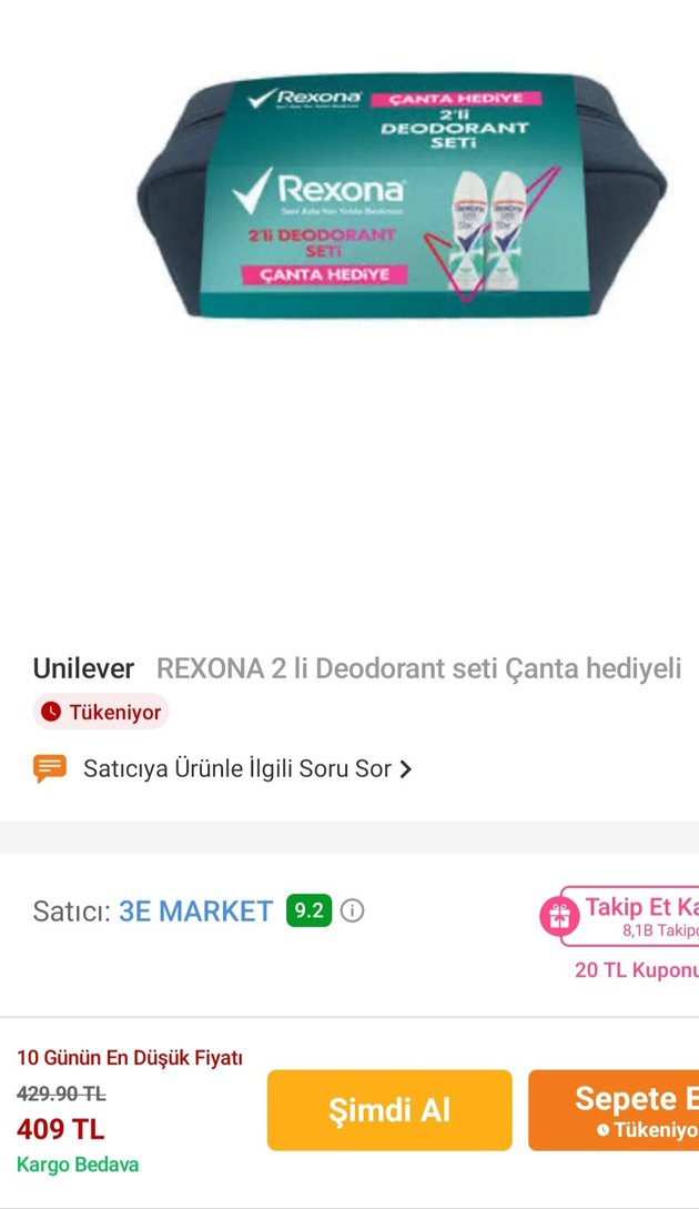 Rexona Kadın Deodorant Seti Makyaj Çantası Hediyelik Sürpriz Set - Görsel 3