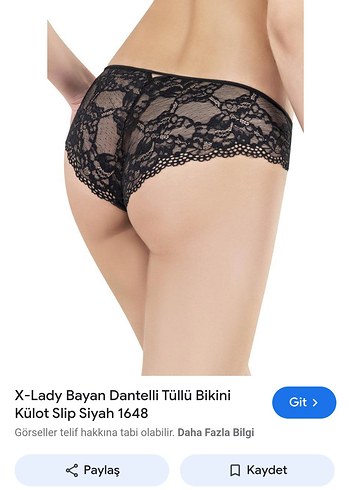 s Beden X-Lady Siyah Taşlı Dantel Bikini Seksi Külot