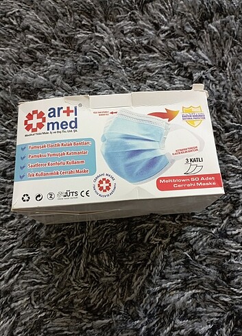 Artimed 50 li cerrahi yüz maskesi - Görsel 2